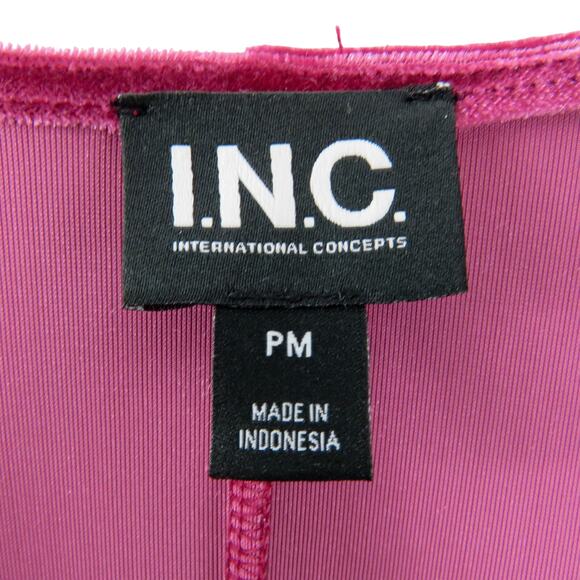 I.N.C. International Concepts Pink Velvet Wrap Mini Dress Medium - Picture 5 of 6